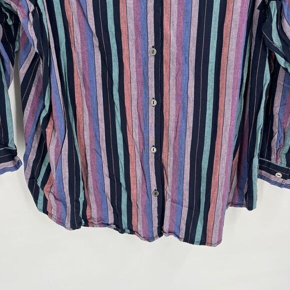 CJ Banks Women's Striped Button Front Groovy Tunic Blouse Multicolor Size 3X - Picture 6 of 9